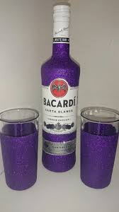 Glitter Bacardi Gift Set Www Dazzlingcrafty Uk Diy Wine Glass Glitter Wine Bottles Bedazzled Liquor Bottles