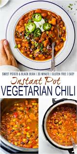 Instant Pot Sweet Potato Black Bean Chili Easy Vegetarian Chili Recipe In 2020 Vegetarian Chili Easy Sweet Potato Black Bean Chili Vegan Soup Recipes