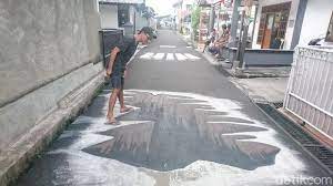 Lukisan di kampung 3d pamulang dirusak ibu ibu inilah terbaru 11 lukisan 3d di jalan raya ini seakan nyata foorus. Lukisan 3 Dimensi Di Jalan Raya Cikimm Com
