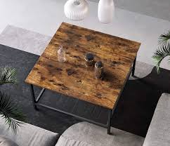 They can be used for storage, as the centerpiece, or as an accent table. Buy Vasagle Indestic Coffee Table Square Cocktail Table With Steel Frame And Mesh Storage Shelf Industrial Style For Living Room Rustic Brown And Black Ulct065b01 Online In Italy B0894sst2d
