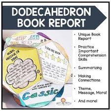 Dodecahedron Book Report This Dodecahedron Bookreport Gives Students An Engaging Hands On Way To Share Wh Book Report Book Report Projects Authors Purpose
