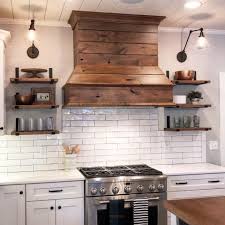 I Love The Range Hood And Tile Backsplash Farmhouse Kitchen Remodel Home Kitchens Kitchen Remodel