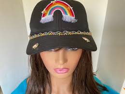 Pride Trucker Hat: Handmade Rainbow Patch Charm Hat