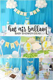 Boy S Hot Air Balloon Party Theme Hot Air Balloon Party Hot Air Balloon Baby Shower Hot Air Balloon Party Theme