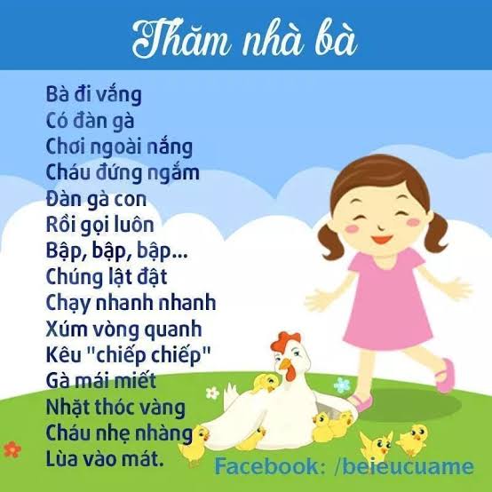 20 BÀI THƠ CHO BÉ 2-4 TUỔI HỌC Ở TRƯỜNG MẦM NON Bố mẹ hãy cùng con đọc  những bài thơ, chơi các trò chơi con mới học trên lớp để giúp