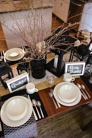 Black And White Modern Thanksgiving Thanksgiving Table Decorations Thanksgiving Table Settings