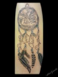 Name And Family Tree Dreamcatcher Tattoo By Nina Gaudin Of 12th Avenue Tattoo In Nampa Id Dreamcatcher Tattoo Dream Catcher Tattoo Tattoos For Kids