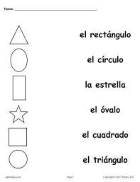 Basic Shapes For Kids Black And White 4 Spanish Shapes Matching Worksheets Learning Spanish For Kids Spanish Lessons For Kids Preschool Spanish