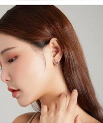 WOSTU Real 925 Sterling Silver simpatico coniglietto orecchini carino  animale perla orecchini Push-back per le donne gioielli di moda CTE463