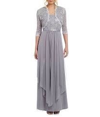 R M Richards Sequined Lace Chiffon Jacket Dress