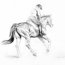 Draw the horse mane and tail. Horse Riding Vi Drawing By Alexander Levich Saatchi Art