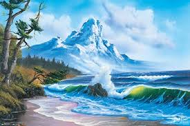 waves crashing bob ross poster 36in x 24in bob ross bob ross gemalde bob ross bilder