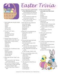 The person with all correct answers will be the winner. Easter Trivia Game