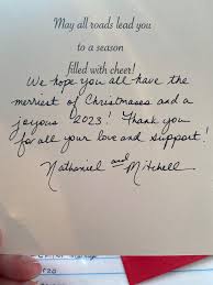 Handwriting on Christmas card with a Pilot varsity fountain pen :  rPenmanshipPorn