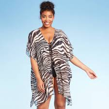 Black And White Striped Swimsuit Cover Up Women S Tie Front Kimono Cover Up Cover 2 Cover Black White Stripe S In 2020 Women S Tie Womens Kimono Relaxed Outfit