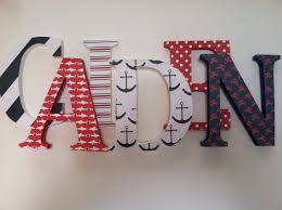 Nautical Themed Wooden Letters For Nursery Spelling Out Your Etsy Wooden Letters For Nursery Wooden Letters Nautical Theme