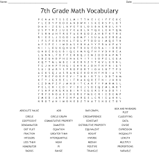 Frayer model template word social studies vocabulary. 7th Grade Math Vocabulary Words Word Search Wordmint