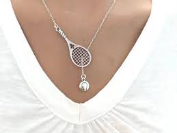 Lariat Style Tennis Necklace Tennis With Initial And Birth Etsy Tennis Jewelry Tennis Necklace Sterling Silver Chain Necklace