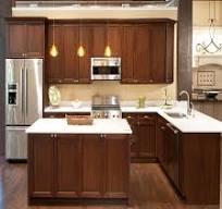 Desain Furnitur Kabinet Kayu Keras Alami Buatan Khusus Gaya Pedesaan Set  Lengkap Warna Kenari Kayu Solid Kabinet Dapur