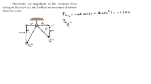 Due to the constraint imposed, acceleration can happen only whenever the vector is at an angle, it has to have a large magnitude to make up for the angle, since the force isn't applied directly. Find The Magnitude And Direction Of The Resultant Force Youtube