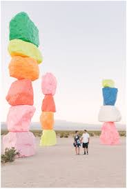 Location info is only a rough approximation. Seven Magic Mountains Sunrise Engagement Session Crystal Ray Las Vegas Elopement Wedding Photographer