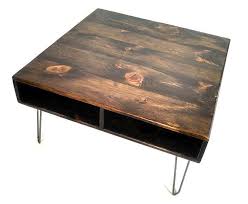 24 Quot X 24 Quot Square Reclaimed Wood Coffee Table Hairpin Leg Console Media Console Coffee Table Wood Reclaimed Wood Coffee Table Reclaimed Wood Table