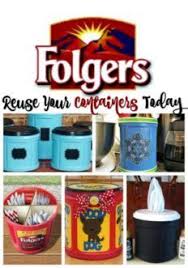 Lots Of Ways To Re Use Those Folgers Coffee Containers Get Inspired Of All The Uses Folgers Coffee Container Coffee Container Folgers Coffee Container Crafts
