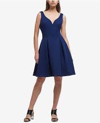 Dkny Sweetheart Scuba Fit Flare Dress Created For Macy S Fit Flare Dress Womens Dresses Flare Dress
