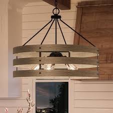 Shop Luxury Modern Farmhouse Pendant Light 22 75 H X 27 75 W With Rustic Style Charcoal Finish By Urban Ambiance Overstock 22811952