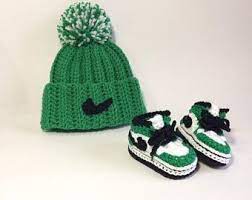 Crochet Nike Hat Shoe Set Crochet Baby Jordans Crochet Baby Nike Crochet Crochetforbabies Handmade Babyn Crochet Baby Hats Crochet Baby Hats Knitting