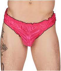 Amazon.com: XDress Pink Nylon Ruffle Thong Panty for Men (Small): Clothing,  Shoes & Jewelry