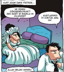 Kurt Adam Dans Pistinde Ne Demek Donusemiyorum Ben Basit Bi Insanla Mi Evlendim Kurtlarimizi Iyi Doktuk Ama Ha Karikatur Caricatures Komik Seyler