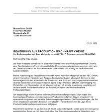 Bewerbung Als Produktionsfachkraft Chemie Bewerbung Co