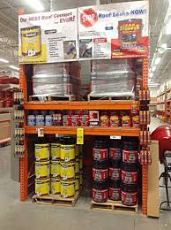 Gardner Products On Display At The Home Depot Roof Cement The Home Depot Leaking Roof