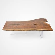 56 long x 26 wide. Live Edge Claro Walnut Coffee Table Acrylic Base 002 Rotsen Furniture
