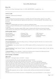 clerical office work resume templates