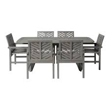 Includes four outdoor dining chairs, two swivel chairs and dining table. Grey Wash Chevron 7 Piece Wood Outdoor Patio Dining Set By Manor Park Walmart Com Walmart Com