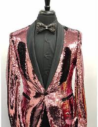 Our full service company offers the latest mens suits styles and designer brands for rental and purchase. Rose Gold Tuxedo Sequin Shiny Flashy Stage