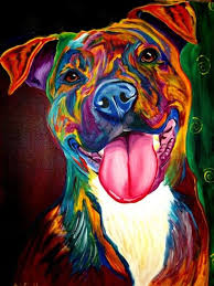Pitbull On The Wall Quadros Personalizados Pinturas De Cao Arte Animal Retratos De Animais