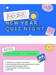 🏰 the happiest pub quiz on earth is back! Blue Pink Sticker Pop New Year Party Trivia Quiz Night Game Presentation Pdf