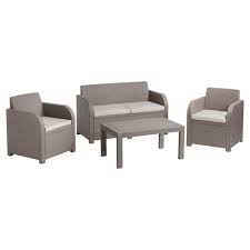 complete loungeset bestaande uit een bijzettafel 2 zits bank en 2 stoelen incl kussens tuin tuinset loungeset kwant buitenstoel stoelen tuin loungebank