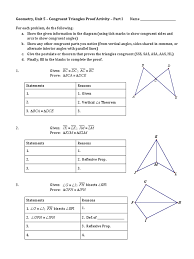 Chapter 4 test, form 2c (continued) 9. Congruent Triangles Proof Worksheet Triangle Geometry Euclidean Plane Geometry