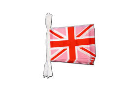 Great Britain Union Jack pink Bunting Flags