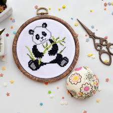 Includes fabric, patterm, threads and needle. Cross Stitch Kit Panda