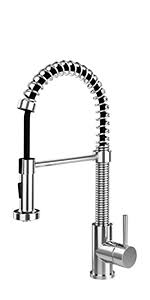 Grohe kitchen faucets and hansgrohe kitchen faucets: Vigo Vg02001stk1 19 H Edison Single Handle With Pull Down Sprayer Kitchen Faucet With Deck Plate In Stainless Steel Touch On Kitchen Sink Faucets Amazon Com