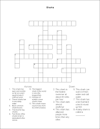 In almost any part of this planet. Shark Crossword Puzzle