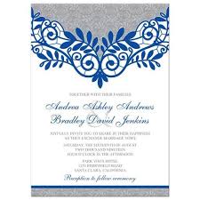 Royal Blue Silver Wedding Invitation Royal Blue Silver Gray Lace Silver Wedding Invitations Royal Blue Wedding Invitations Blue Silver Weddings