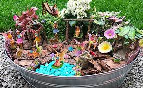 Amazon Com Mood Lab Fairy Garden Accessories Kit With Miniature Figurines Hand Painted Swing Set Fairy Garden Accessories Garden Accessories Fairy Garden