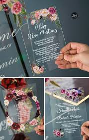 Boho Blush Floral Acrylic Wedding Invitation Thickness 2mm With Uv Printing Ewia002 As Low As 4 16 In 2020 Acrylic Wedding Invitations Wedding Invitations Wedding Invitations Diy