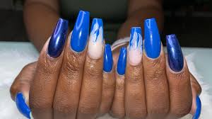 Short square light blue nails square acrylic nails. Acrylic Nails Tutorial Blue Flame Nails Gel Polish Youtube
